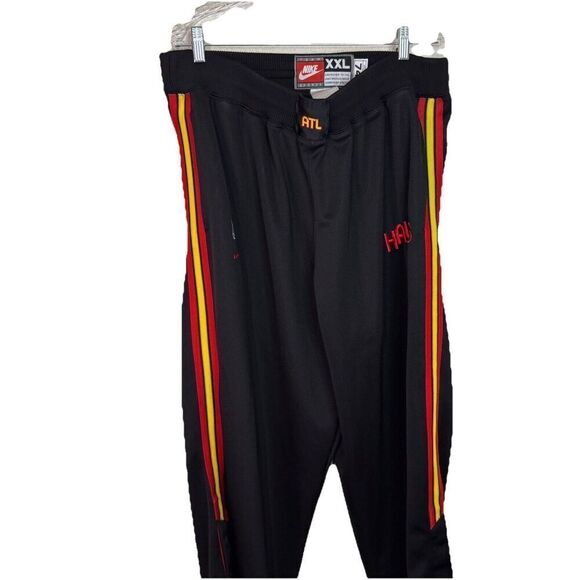 Nike Atlanta Hawks Pants‎ Mens 2XL Black Warm Up Track Joggers Sweatpants - Picture 1 of 9